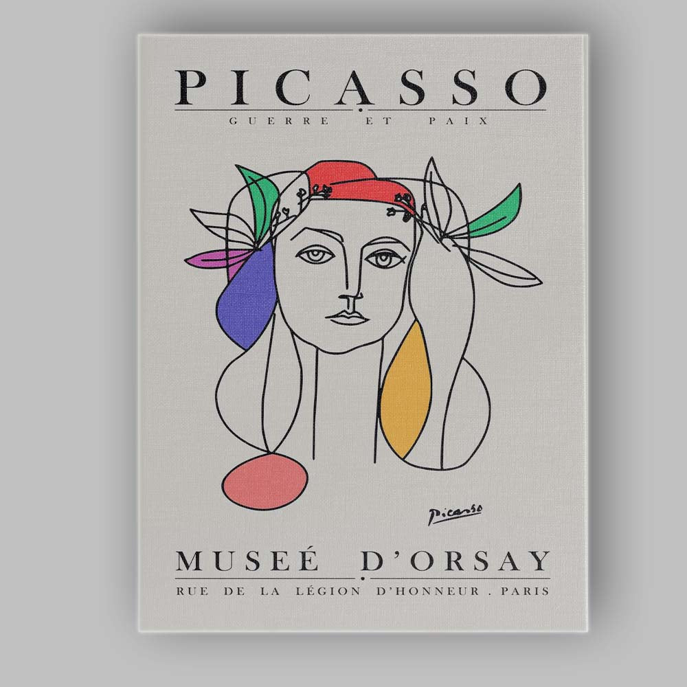 Pablo Picasso Guerre Et Paix Abstract Woman Portrait Exhibition Poster Canvas Wall Art Print Decor Picture Ready to Hang