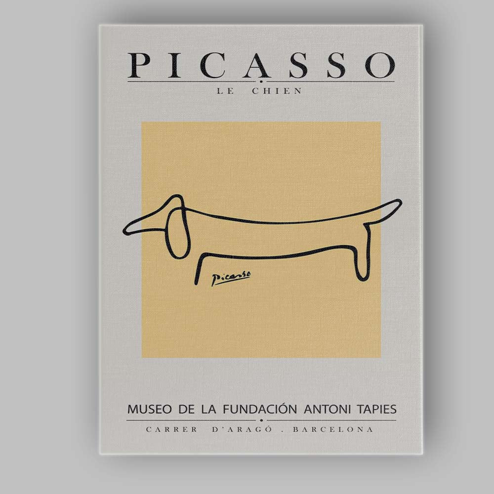 Pablo Picasso Le Chien Minimalist Line Drawing Dog Exhibition Poster Canvas Wall Art Print Decor Picture Ready to Hang