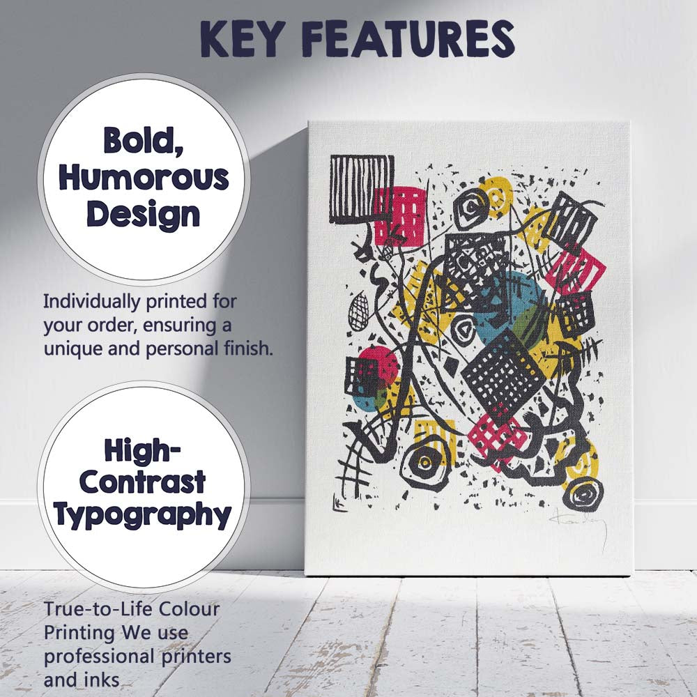 Wassily Kandinsky Colourful Abstract Grid Composition Expressionist Artwork Canvas Wall Art Print Decor Picture Ready to Hang