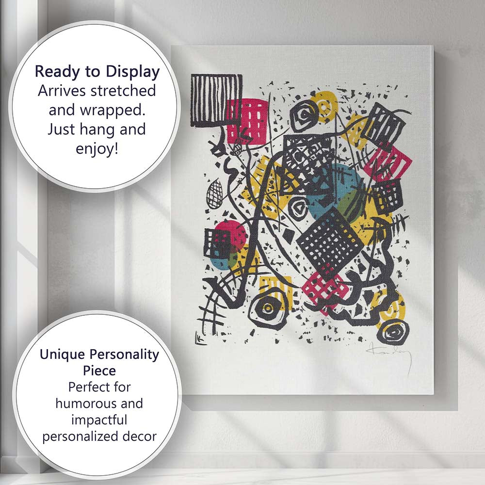 Wassily Kandinsky Colourful Abstract Grid Composition Expressionist Artwork Canvas Wall Art Print Decor Picture Ready to Hang