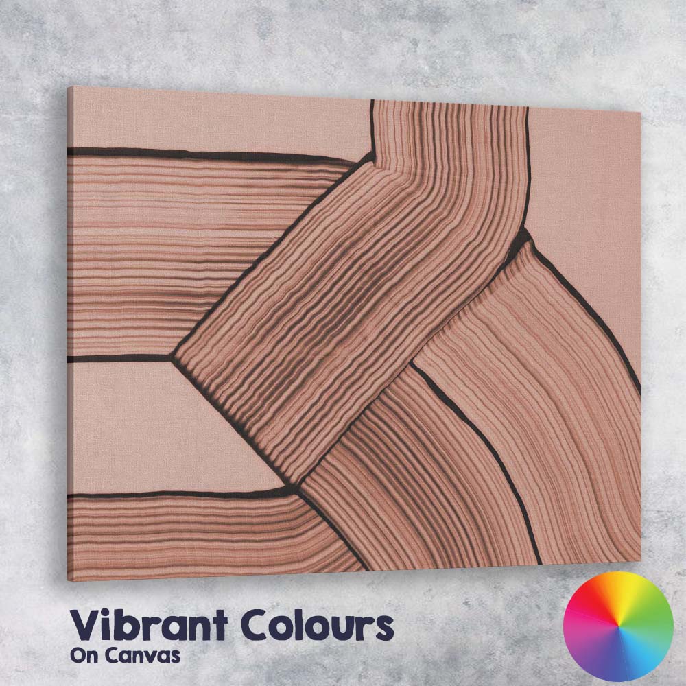 Soft Blush Pink Organic Line Abstract Modern Minimalist Canvas Wall Art Print Decor Picture Ready to Hang