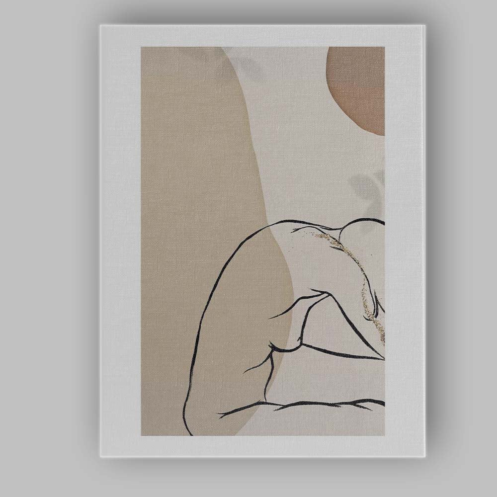 Minimalist Reclining Female Line Art Neutral Abstract Canvas Wall Art Print Decor Picture Ready to Hang