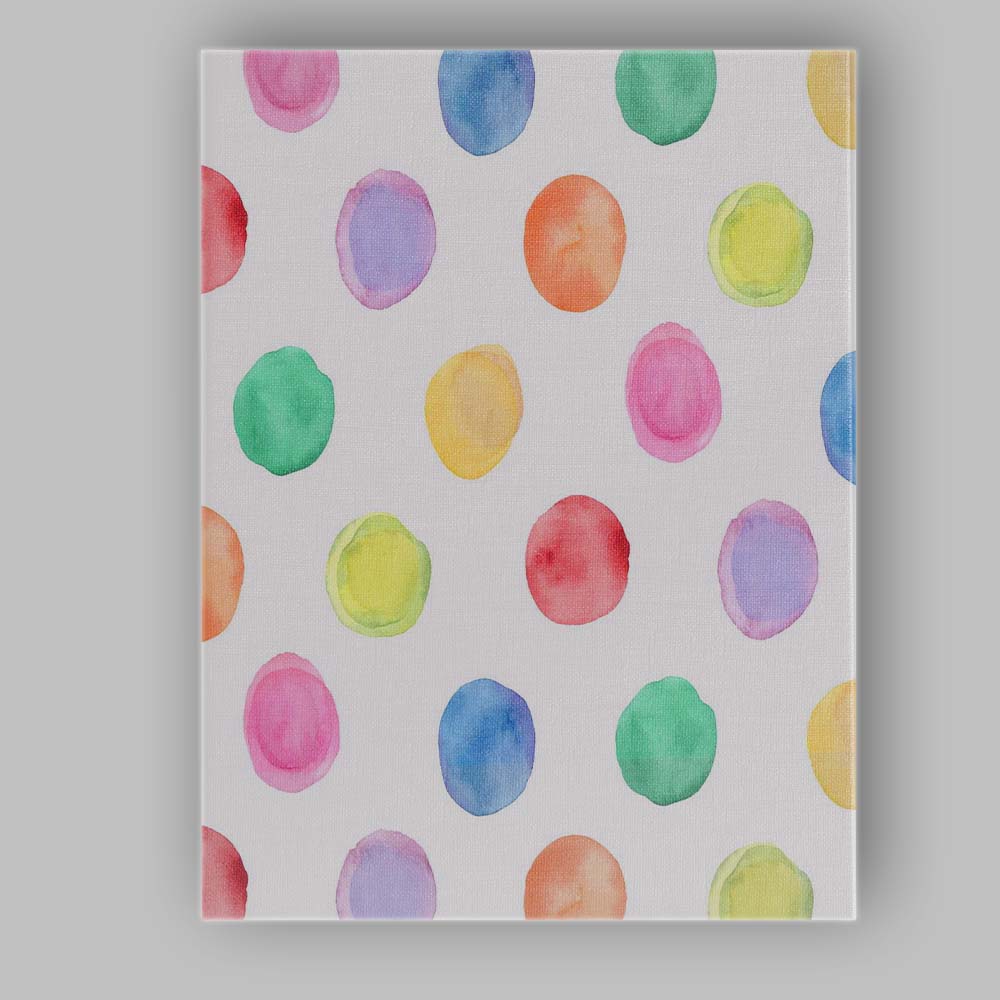 Colourful Watercolour Polka Dot Repeat Pattern Canvas Wall Art Print Decor Picture Ready to Hang