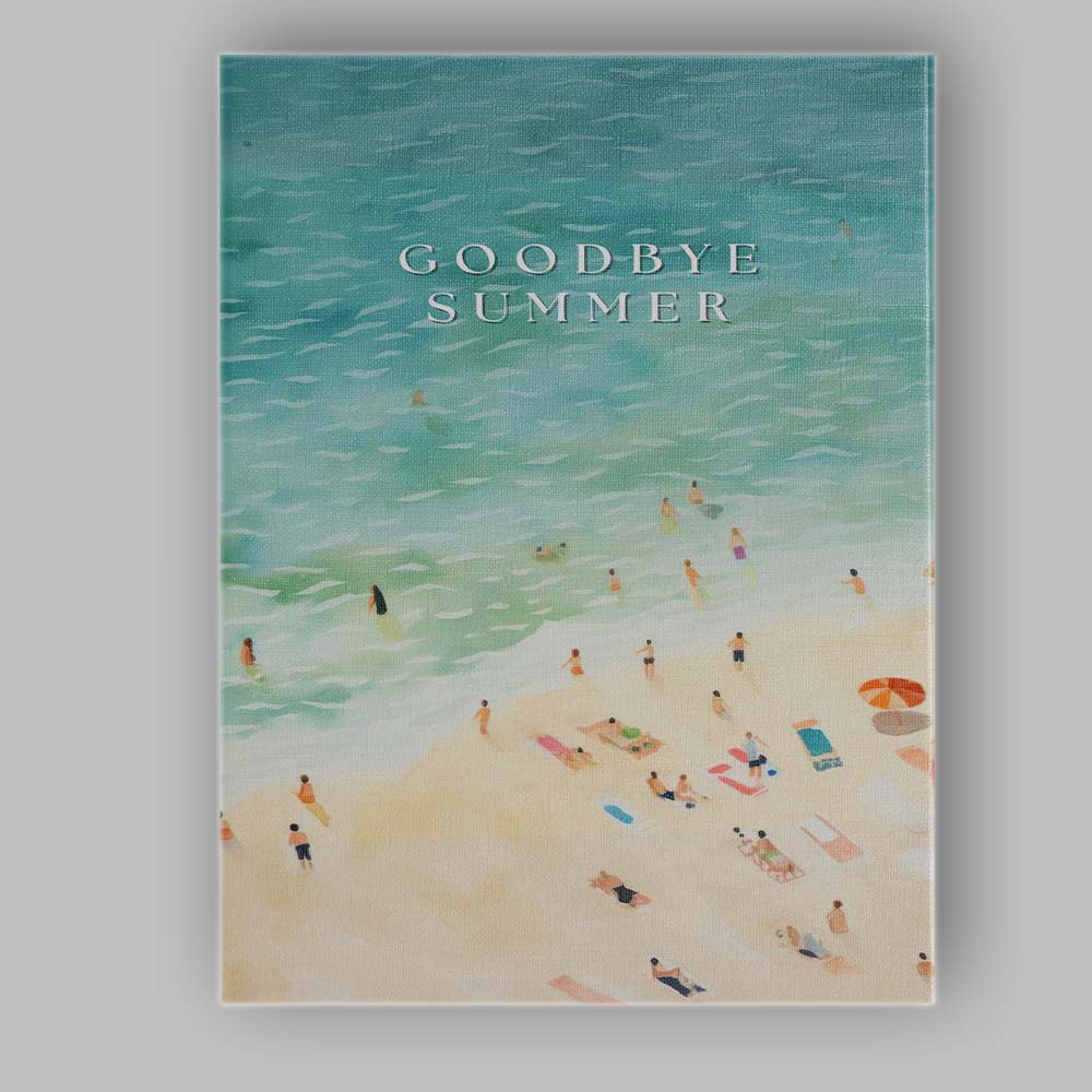 Goodbye Summer Coastal Beach Typography Watercolour Illustration Canvas Wall Art Print Decor Picture Ready to Hang