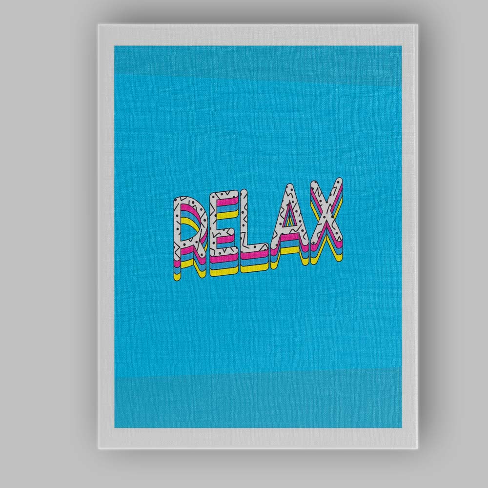 Colourful Relax Typography Pop Art Motivational Quote Canvas Wall Art Print Decor Picture Ready to Hang
