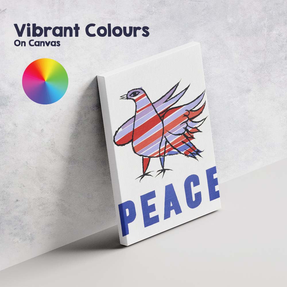 Colourful Striped Peace Dove Minimalist Graphic Poster Canvas Wall Art Print Decor Picture Ready to Hang
