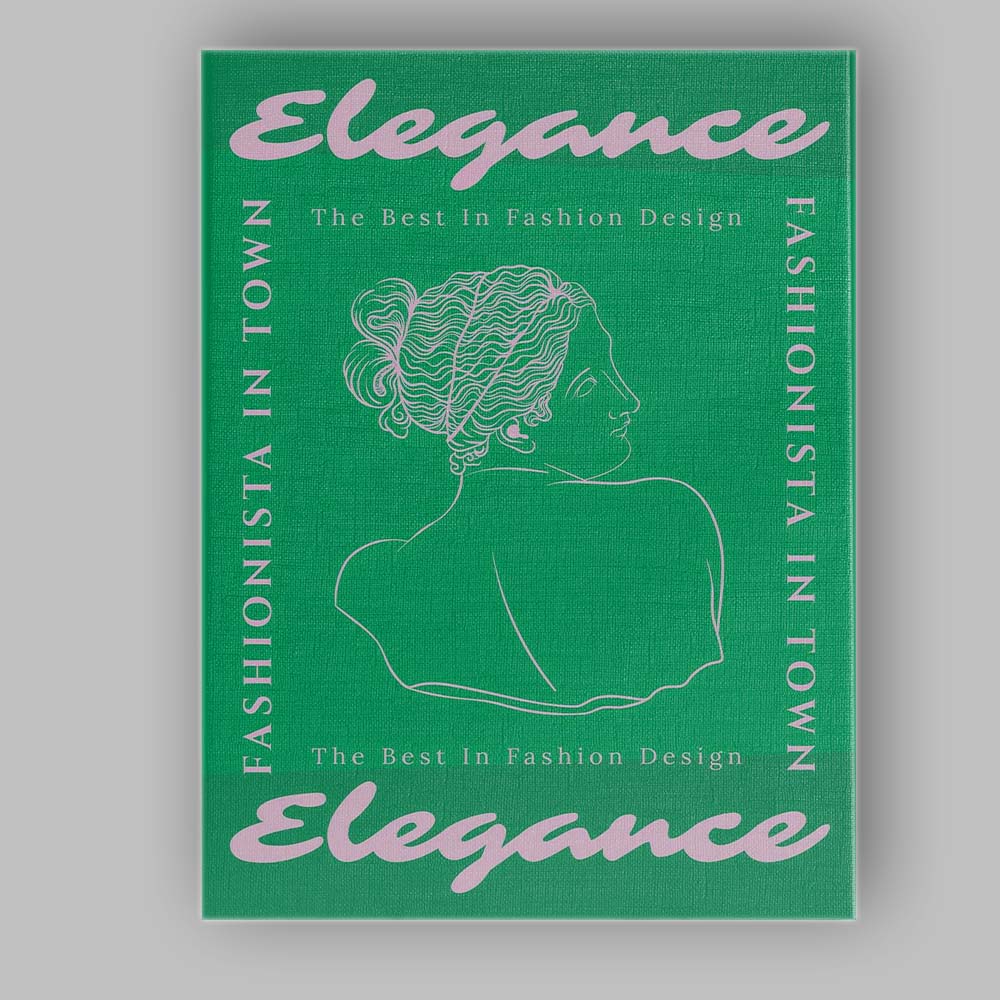 Retro Green Fashion Typography Female Line Art Poster Canvas Wall Art Print Decor Picture Ready to Hang