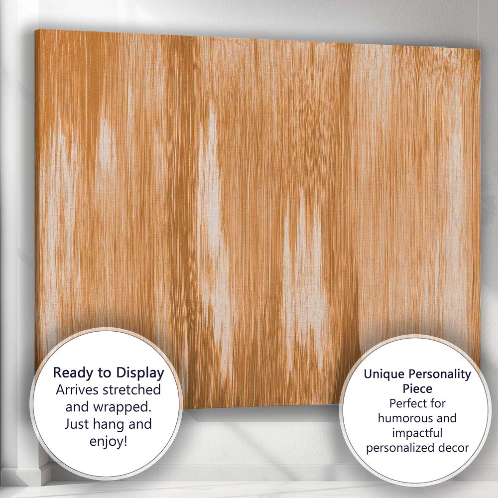 Abstract Copper Vertical Brushstroke Texture Canvas Wall Art Print Decor Picture Ready to Hang