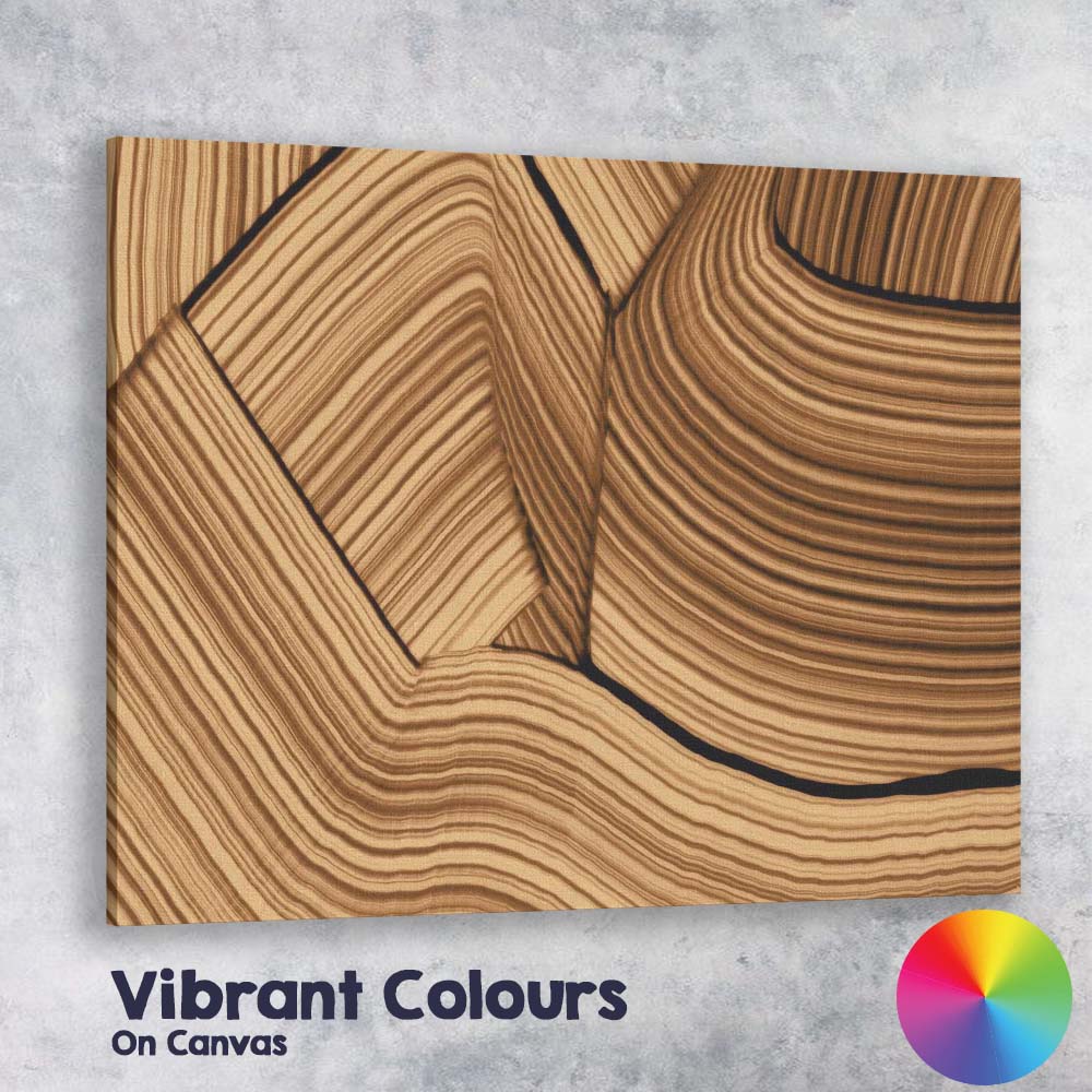 Abstract Warm Beige Interwoven Contour Line Minimalist Canvas Wall Art Print Decor Picture Ready to Hang