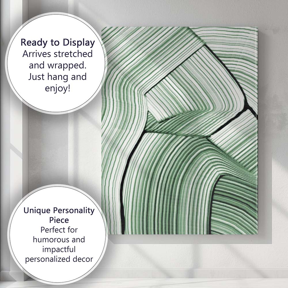 Abstract Sage Green Interlocking Contour Line Modern Canvas Wall Art Print Decor Picture Ready to Hang