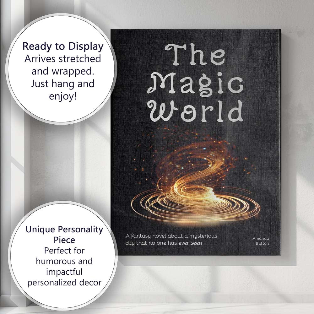 Mystical Magic World Fantasy Book Cover Style Canvas Wall Art Print Decor Picture Ready to Hang