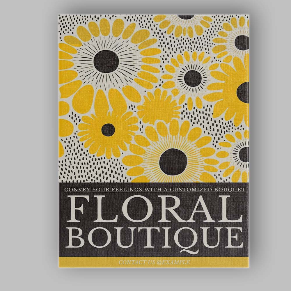 Modern Yellow Sunflower Floral Boutique Typography Poster Canvas Wall Art Print Decor Picture Ready to Hang