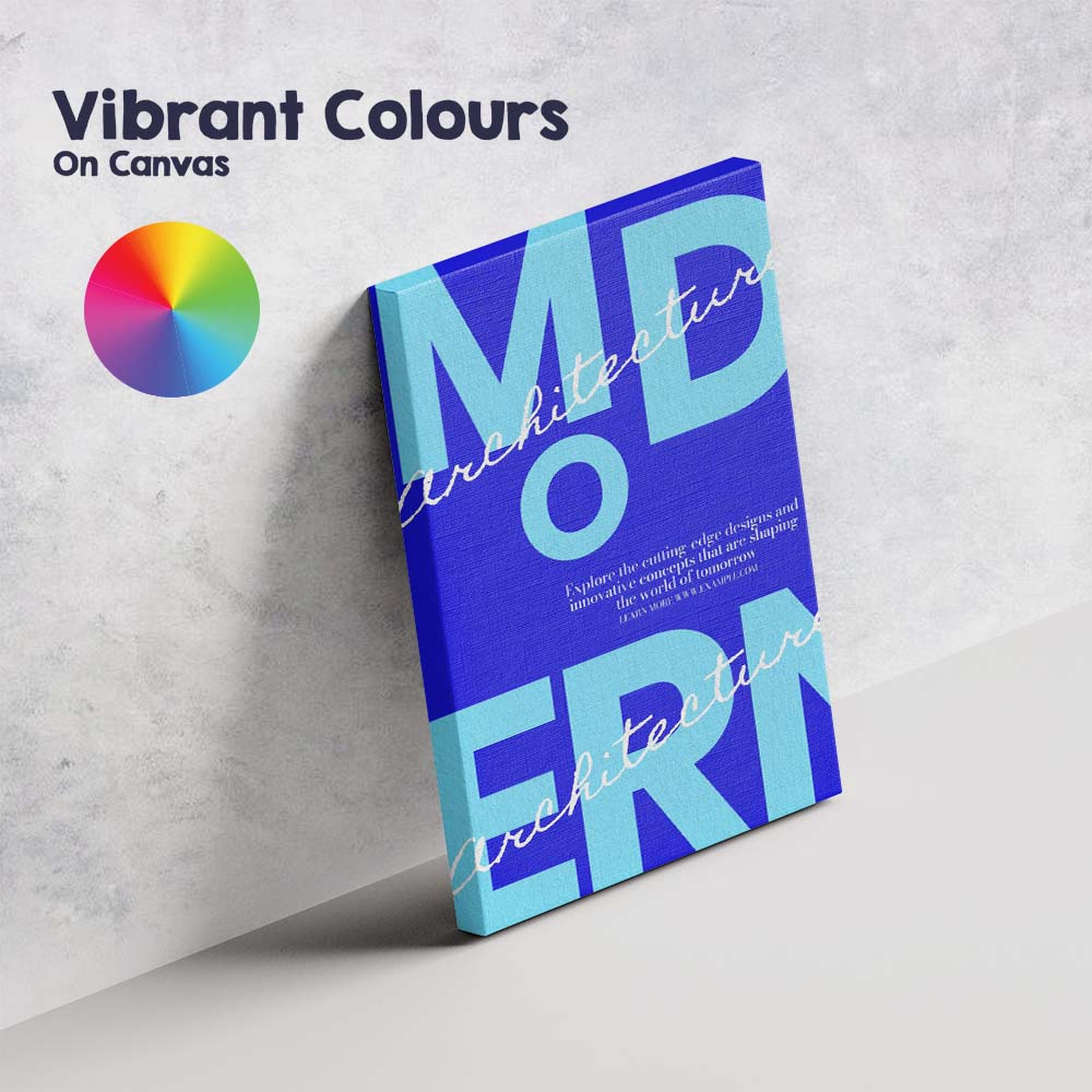 Bold Blue Modern Architecture Typography Graphic Design Canvas Wall Art Print Decor Picture Ready to Hang