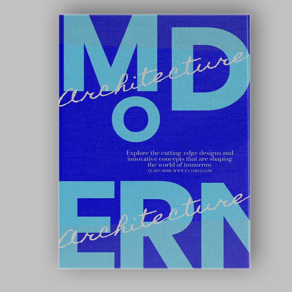 Bold Blue Modern Architecture Typography Graphic Design Canvas Wall Art Print Decor Picture Ready to Hang