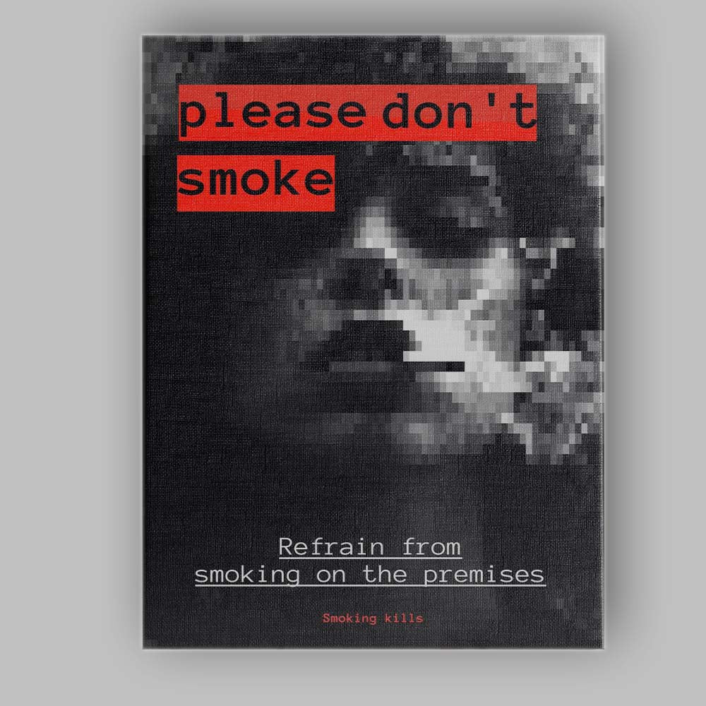 Minimalist No Smoking Safety Awareness Typography Poster Canvas Wall Art Print Decor Picture Ready to Hang