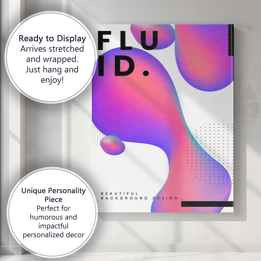Abstract Fluid Gradient Modern Graphic Design Canvas Wall Art Print Decor Picture Ready to Hang