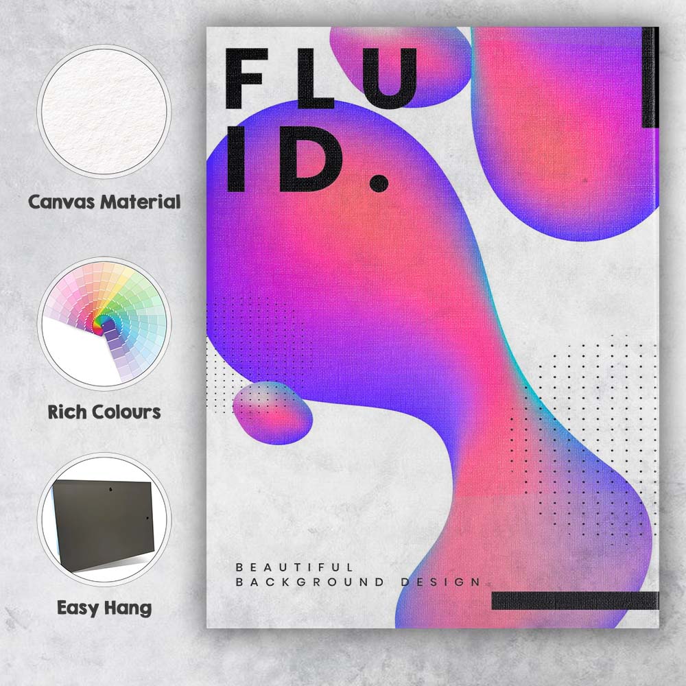 Abstract Fluid Gradient Modern Graphic Design Canvas Wall Art Print Decor Picture Ready to Hang