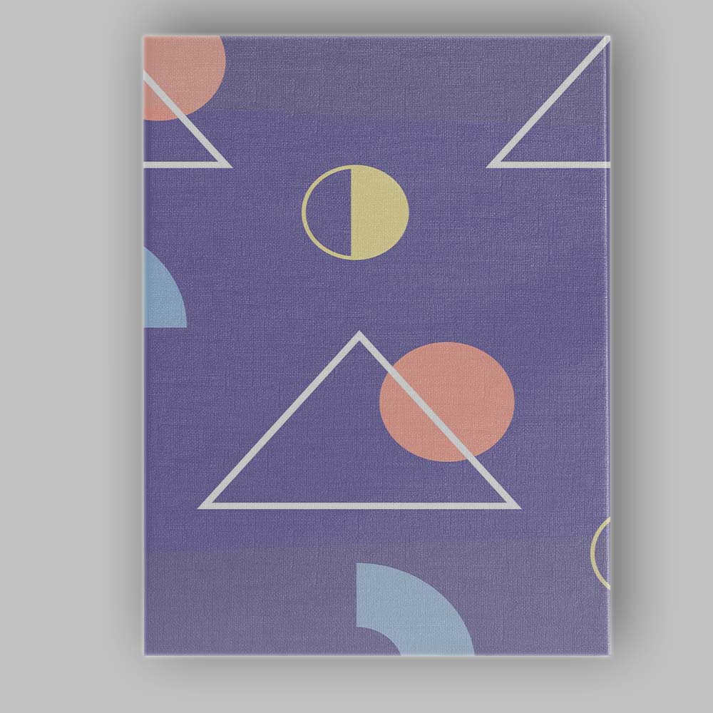 Pastel Purple Geometric Shapes Scandinavian Minimalist Pattern Canvas Wall Art Print Decor Picture Ready to Hang
