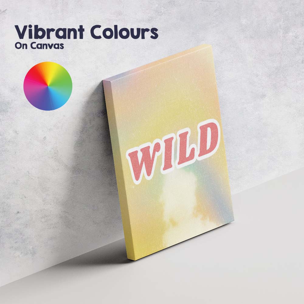 Pastel Wild Typography Minimalist Retro Quote Design Canvas Wall Art Print Decor Picture Ready to Hang