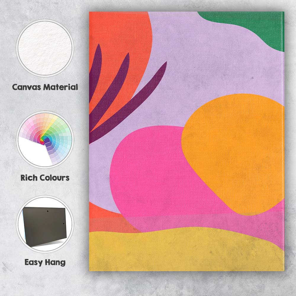 Abstract Colour Block Organic Shapes Modern Minimalist Canvas Wall Art Print Decor Picture Ready to Hang