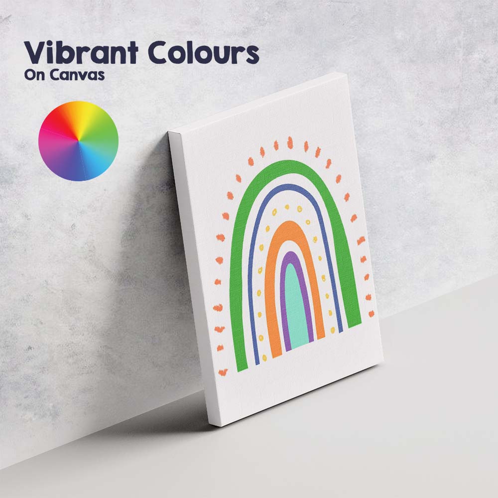 Colourful Boho Rainbow Minimalist Abstract Arch Illustration Canvas Wall Art Print Decor Picture Ready to Hang