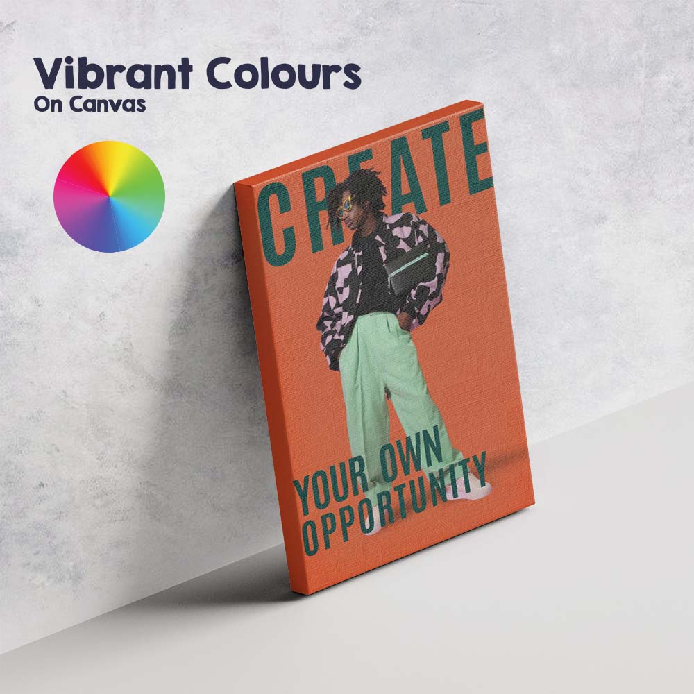 Create Your Own Opportunity Fashion Motivational Portrait Canvas Wall Art Print Decor Picture Ready to Hang