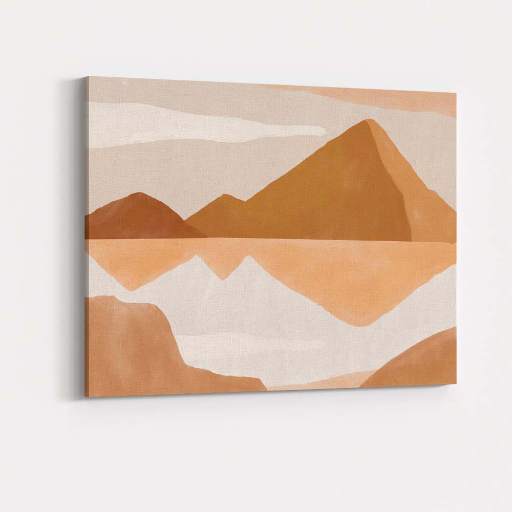 Minimalist Desert Mountain Landscape Abstract Canvas Wall Art Print Decor Picture Ready to Hang
