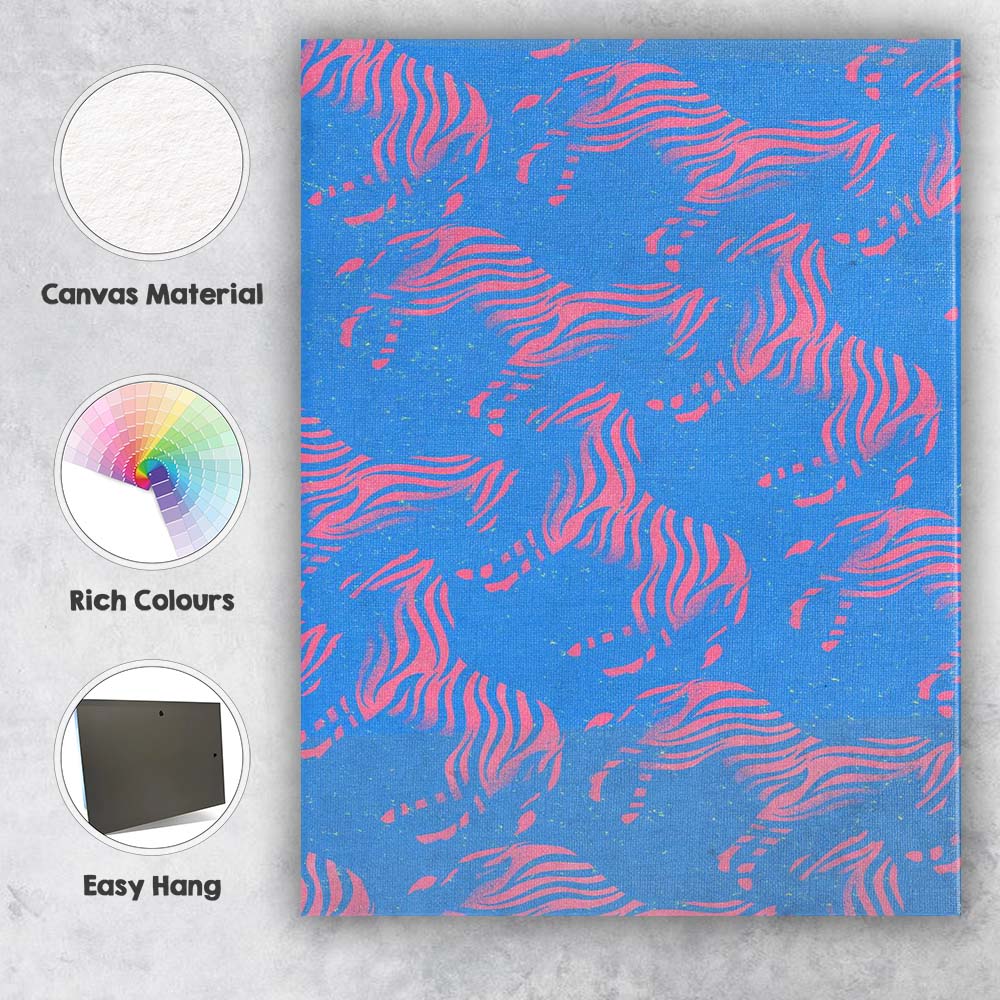 Pink Zebra Animal Print Tropical Pattern Canvas Wall Art Print Decor Picture Ready to Hang