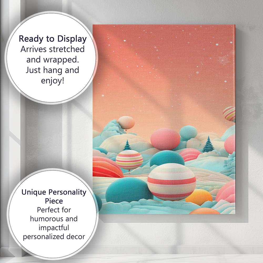 Pastel Fantasy Planet Landscape Dreamscape Surreal Canvas Wall Art Print Decor Picture Ready to Hang
