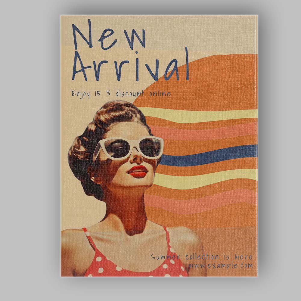 Retro Summer Fashion Woman Sunglasses Advertisement Poster Canvas Wall Art Print Decor Picture Ready to Hang