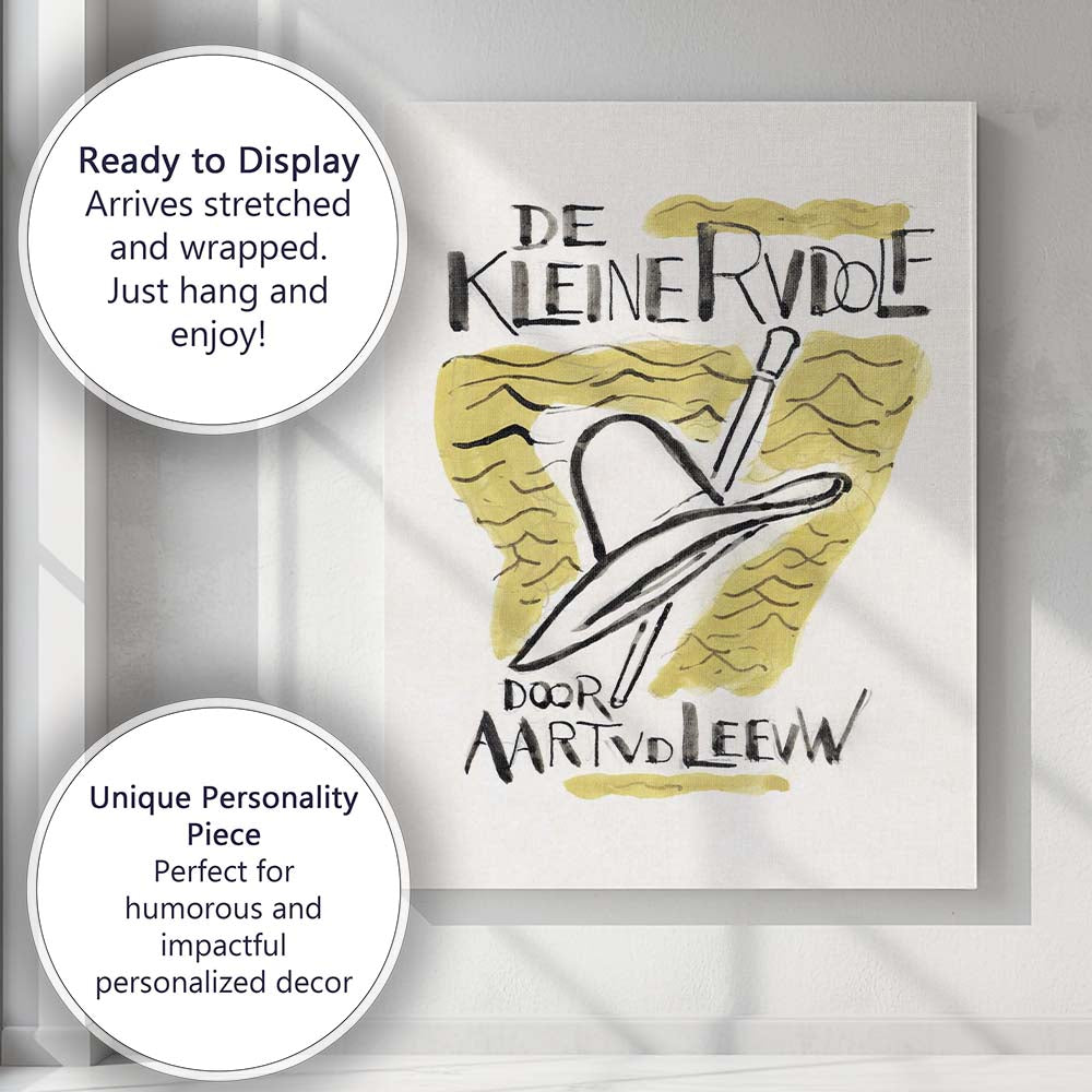 Art Deco Typography Hat Fashion Poster Illustration Canvas Wall Art Print Decor Picture Ready to Hang