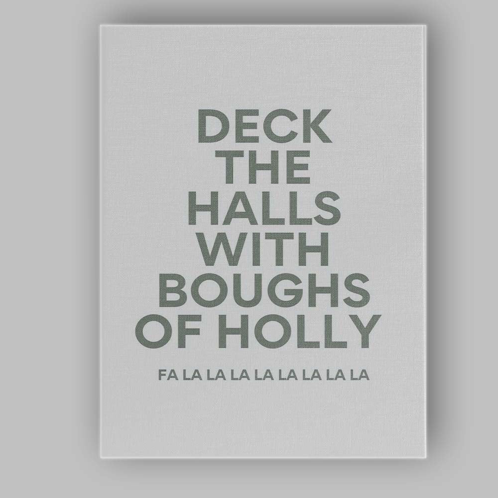 Minimalist Deck The Halls Christmas Typography Quote Canvas Wall Art Print Decor Picture Ready to Hang