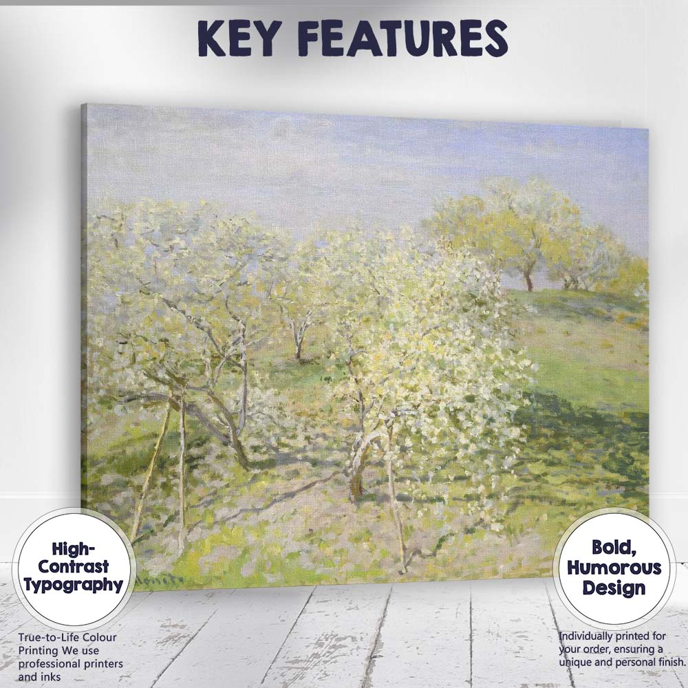Soft Spring Blossom Orchard Landscape Impressionist Canvas Wall Art Print Decor Picture Ready to Hang