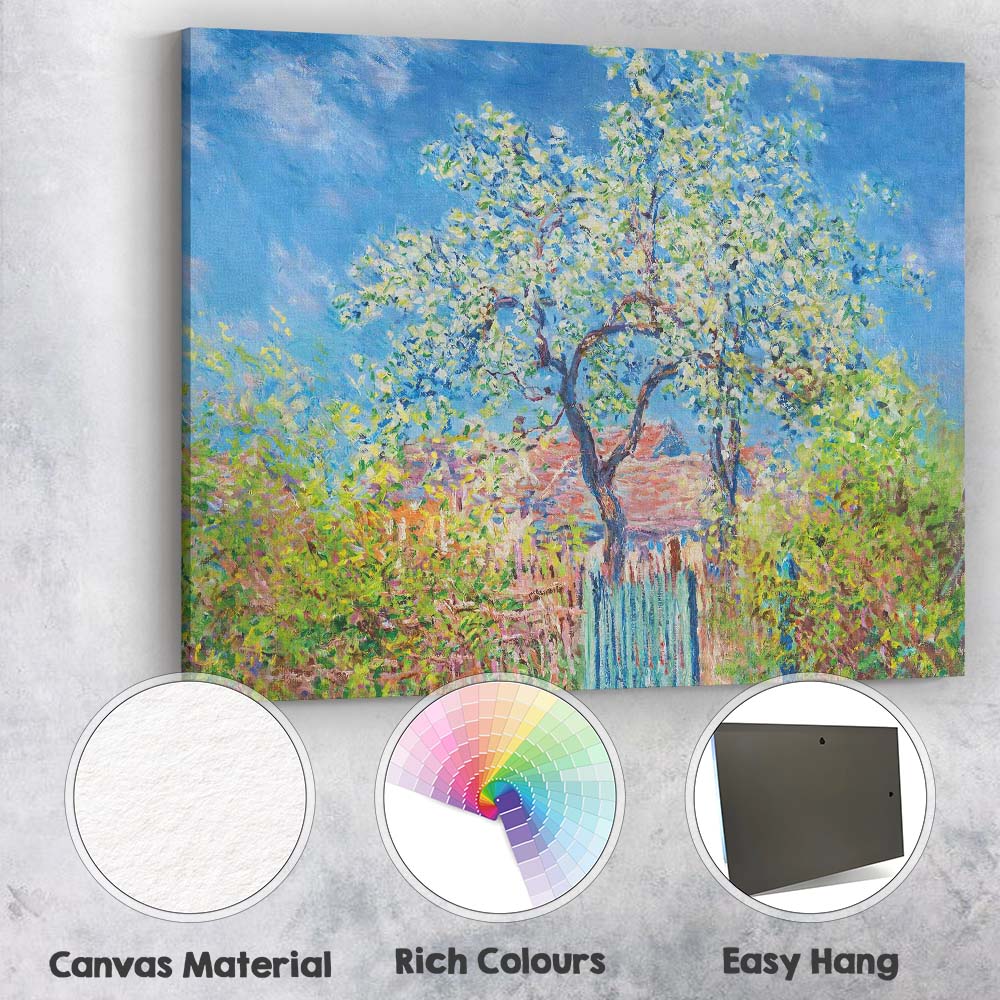 Colourful Blossoming Tree Country Garden Impressionist Landscape Canvas Wall Art Print Decor Picture Ready to Hang