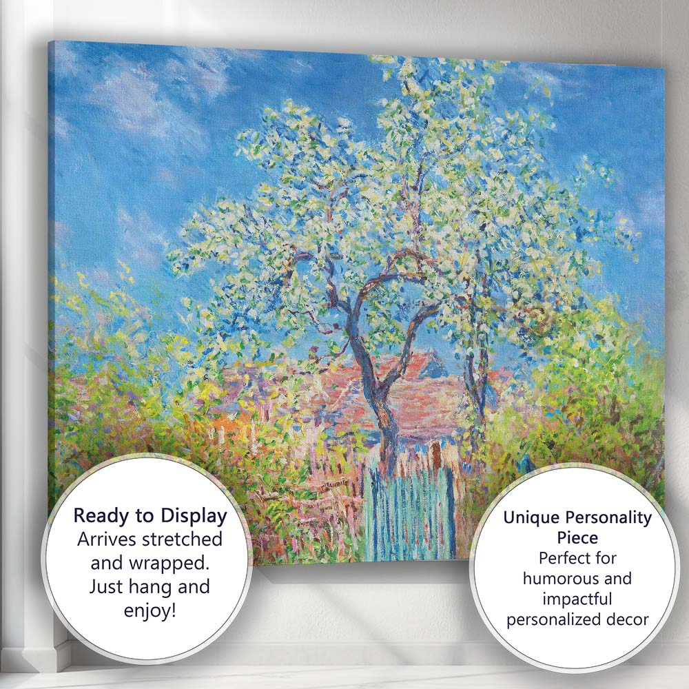 Colourful Blossoming Tree Country Garden Impressionist Landscape Canvas Wall Art Print Decor Picture Ready to Hang