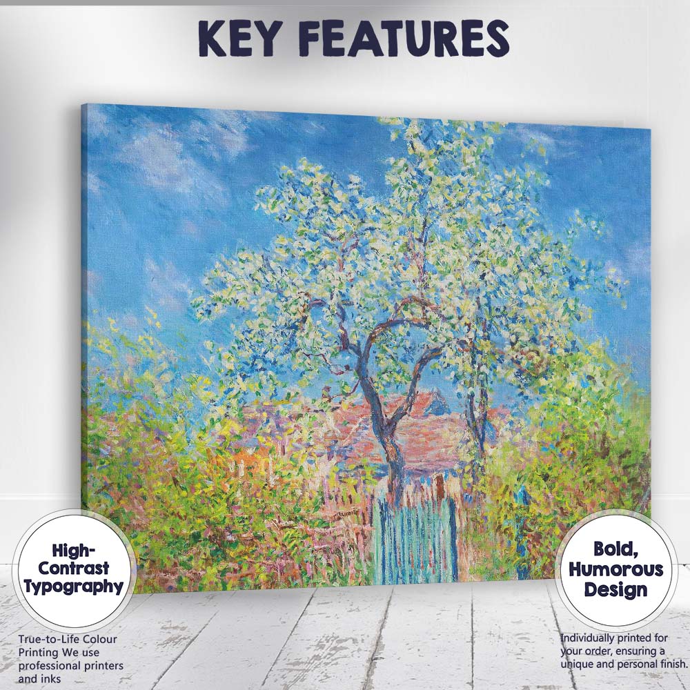 Colourful Blossoming Tree Country Garden Impressionist Landscape Canvas Wall Art Print Decor Picture Ready to Hang