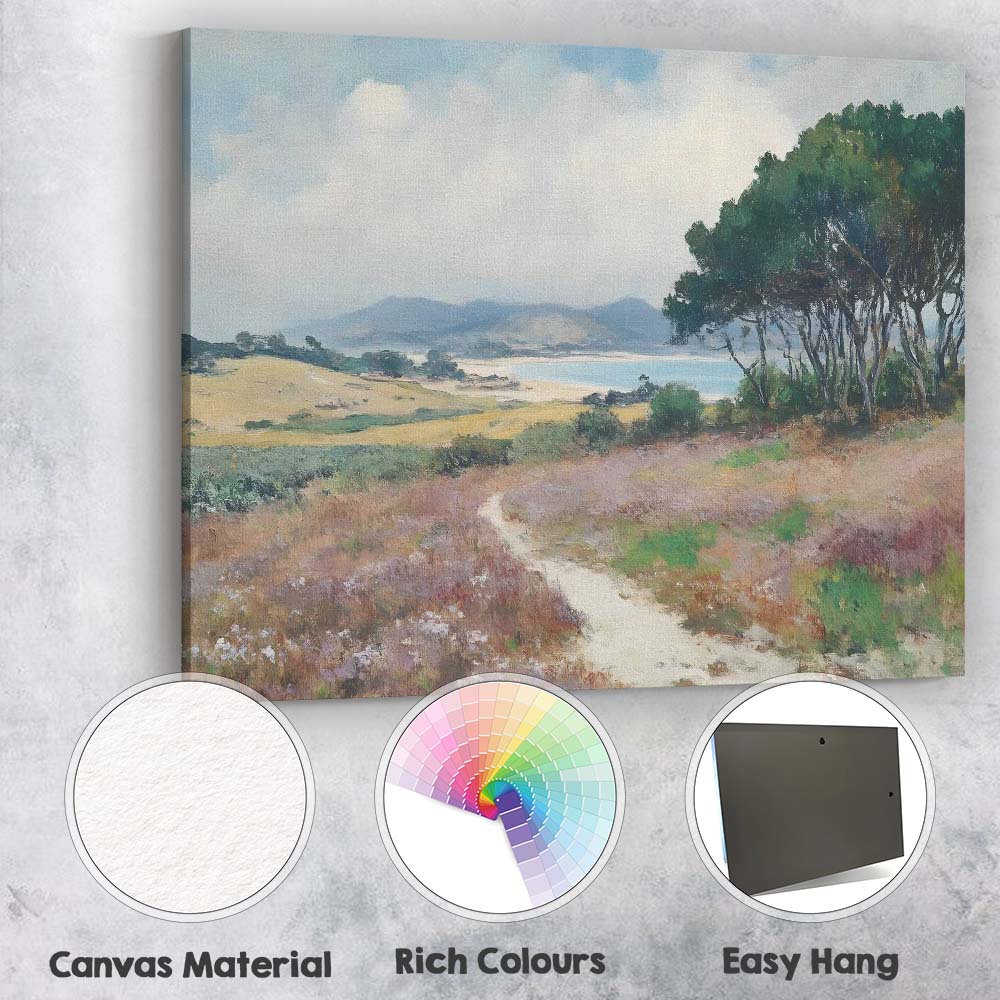 Coastal Heathland Path Scenic Landscape Painting Canvas Wall Art Print Decor Picture Ready to Hang