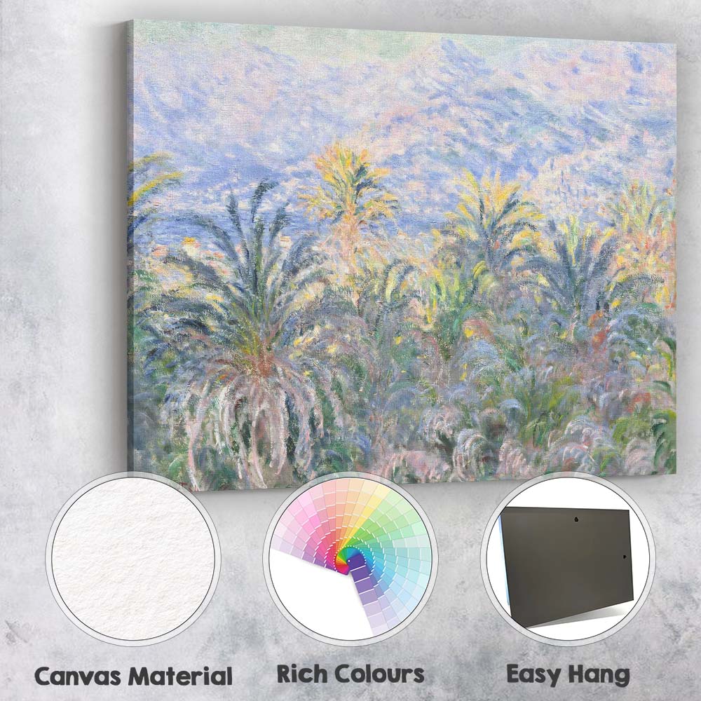 Pastel Tropical Palm Grove Impressionist Exotic Botanical Landscape Canvas Wall Art Print Decor Picture Ready to Hang
