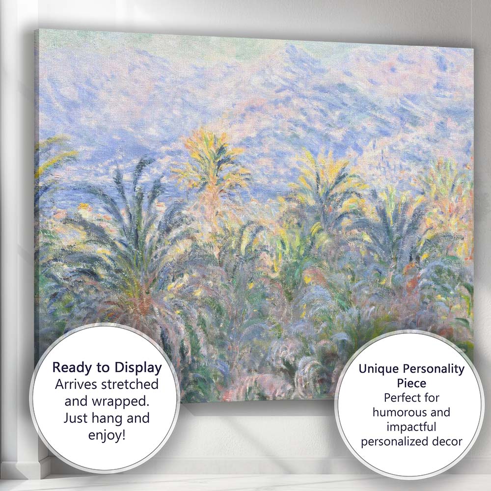 Pastel Tropical Palm Grove Impressionist Exotic Botanical Landscape Canvas Wall Art Print Decor Picture Ready to Hang