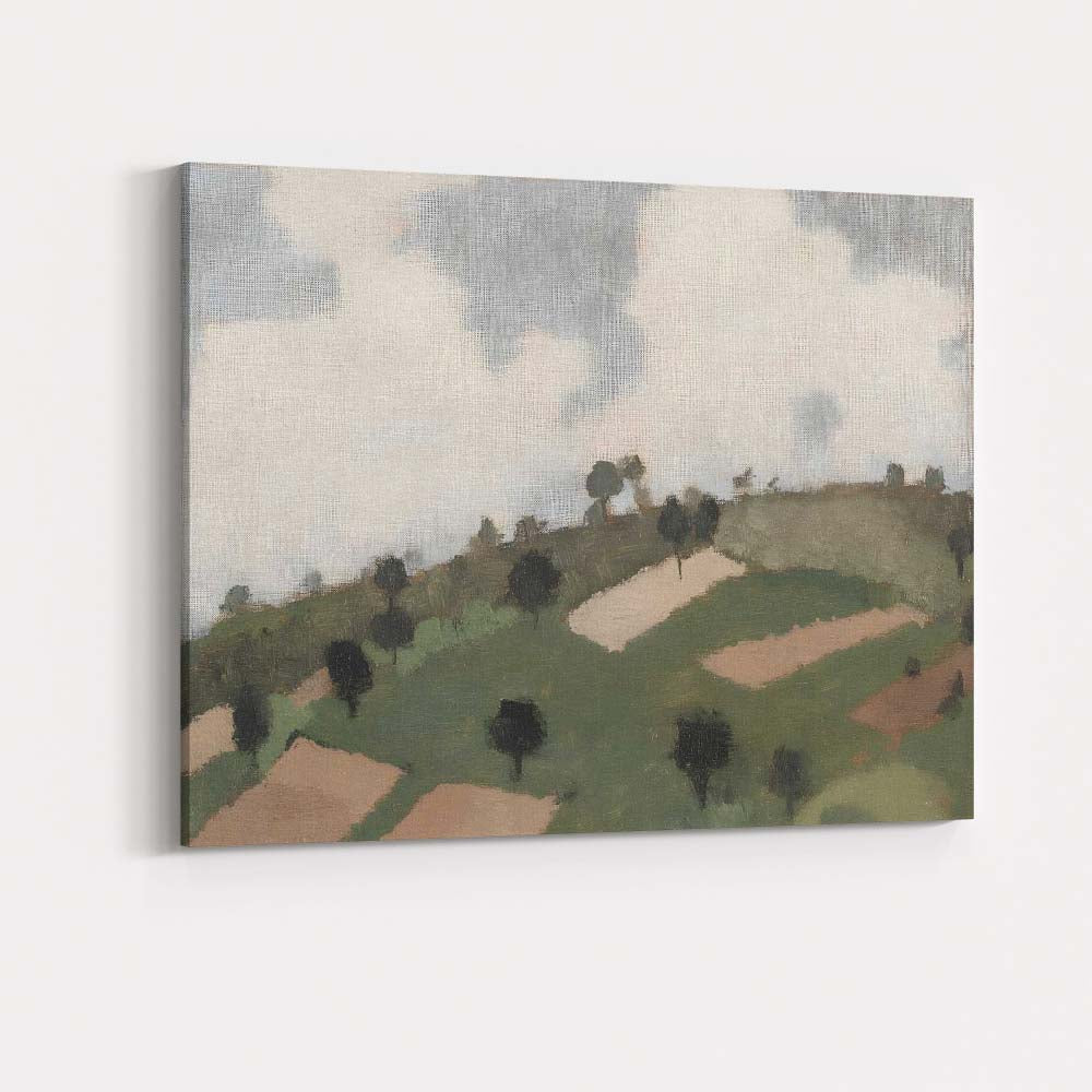 Minimalist Rolling Green Hills Countryside Landscape Canvas Wall Art Print Decor Picture Ready to Hang