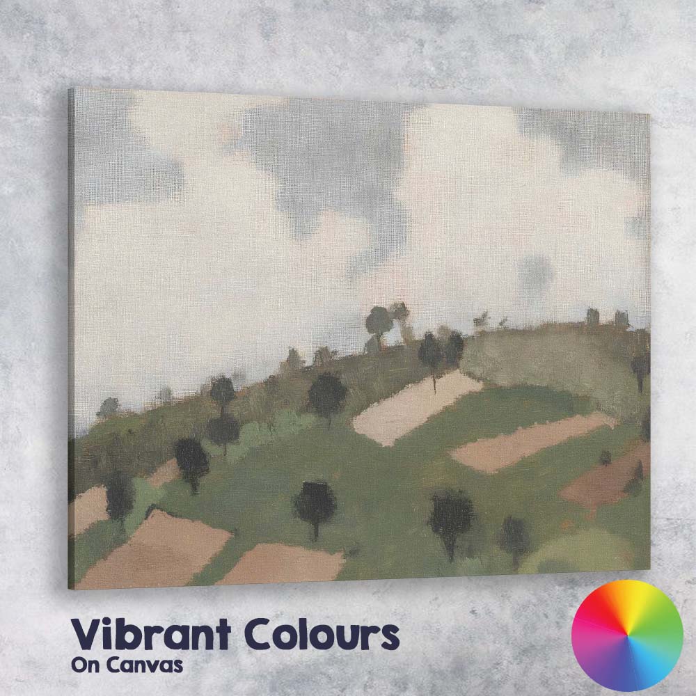 Minimalist Rolling Green Hills Countryside Landscape Canvas Wall Art Print Decor Picture Ready to Hang