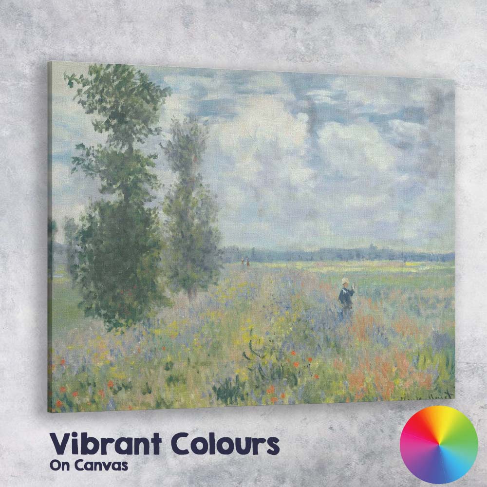 Impressionist Wildflower Meadow Country Landscape Canvas Wall Art Print Decor Picture Ready to Hang