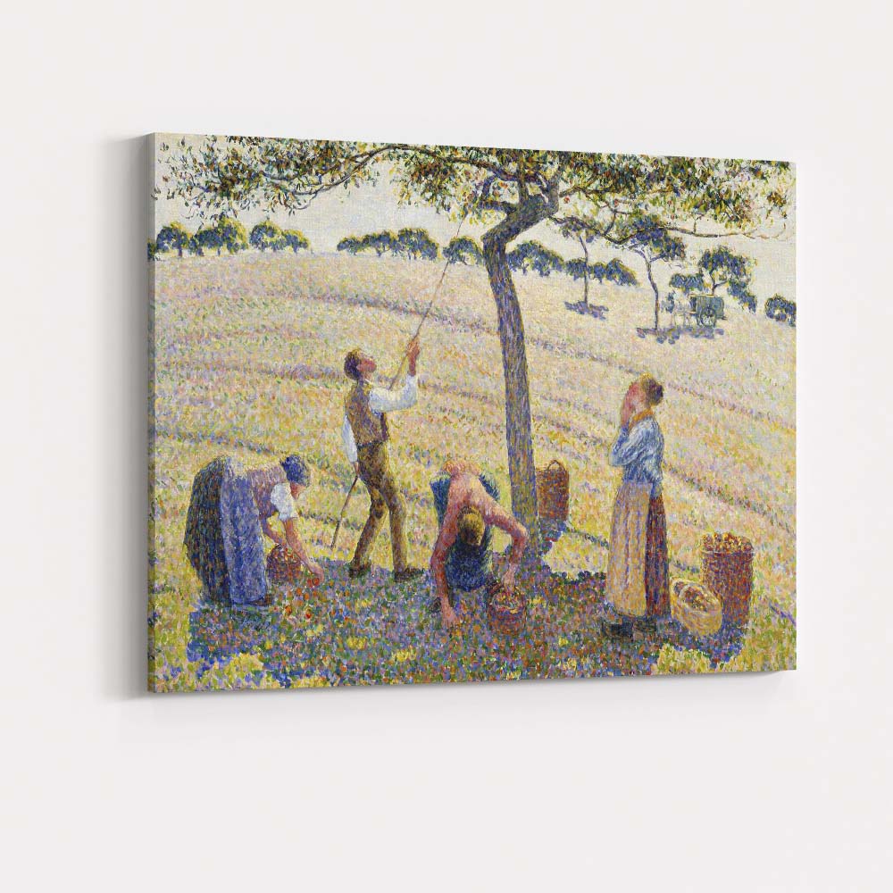 Pointillist Orchard Harvest Rural Countryside Scene Canvas Wall Art Print Decor Picture Ready to Hang