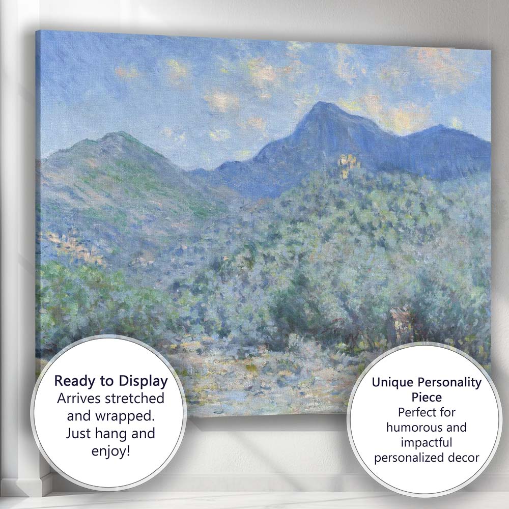 Blue Mountain Valley Impressionist Landscape Scenic Nature Canvas Wall Art Print Decor Picture Ready to Hang