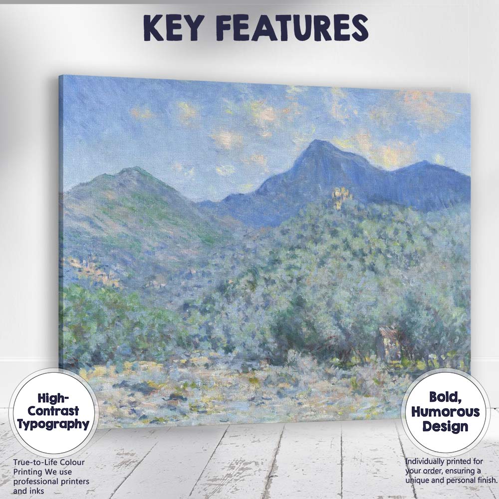 Blue Mountain Valley Impressionist Landscape Scenic Nature Canvas Wall Art Print Decor Picture Ready to Hang