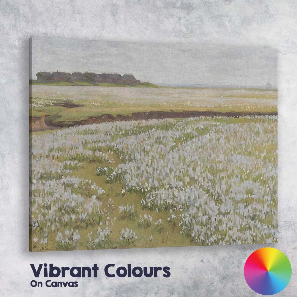 Coastal Wildflower Meadow Seaside Village Spring Landscape Canvas Wall Art Print Decor Picture Ready to Hang