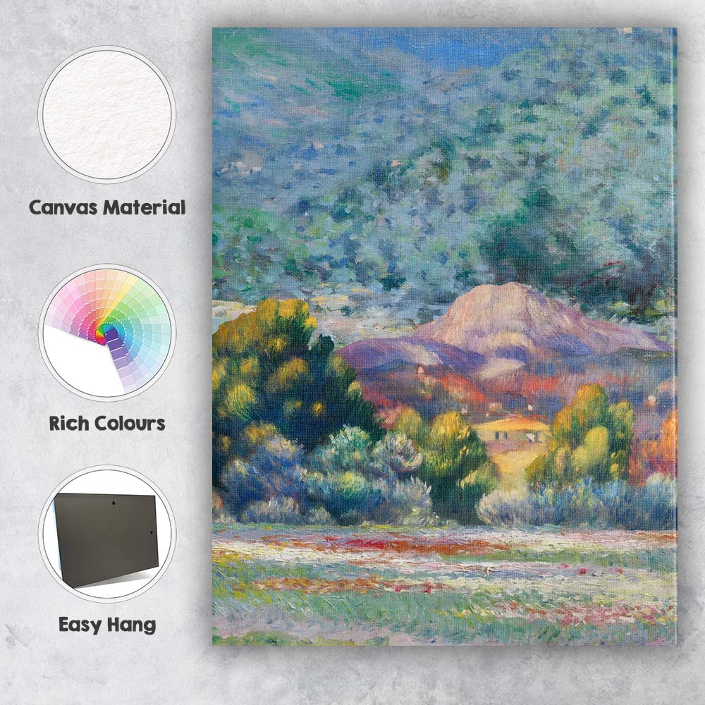 Impressionist Mountain Valley Colourful Countryside Landscape Canvas Wall Art Print Decor Picture Ready to Hang