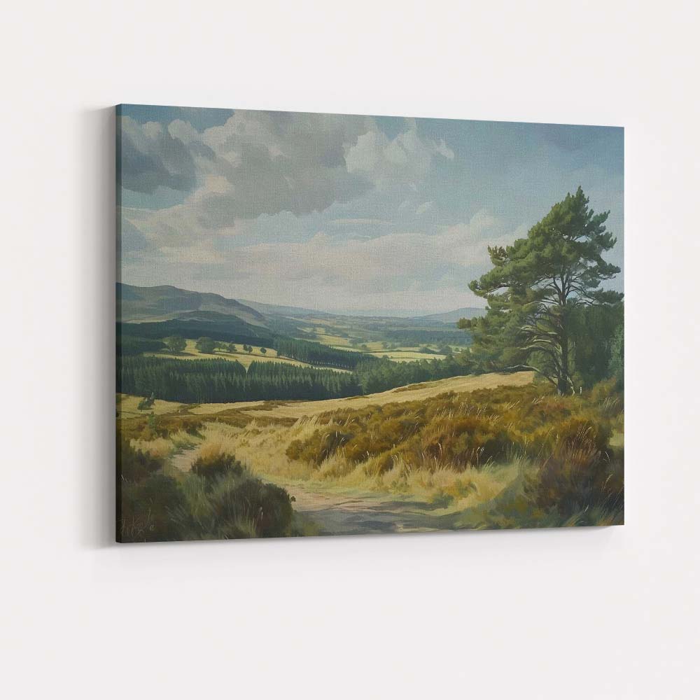 Rolling Green Valley Country Landscape Scenic Canvas Wall Art Print Decor Picture Ready to Hang