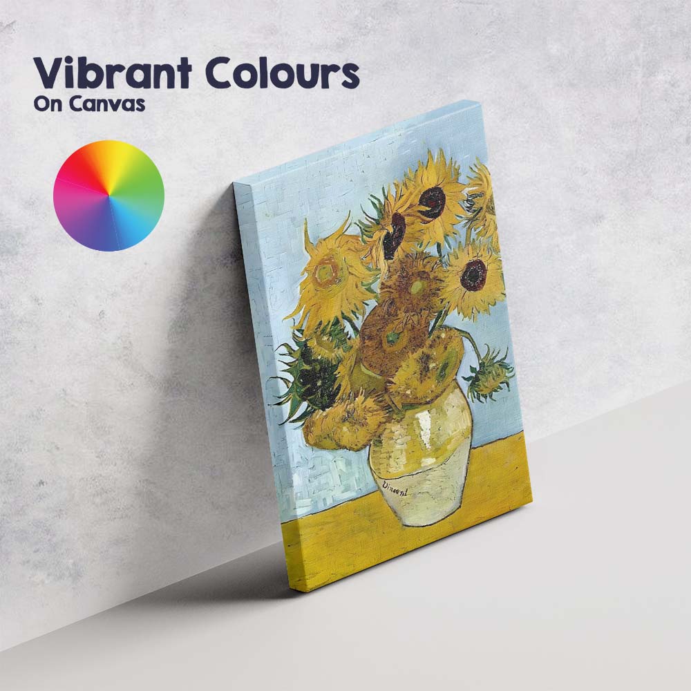 Expressive Sunflower Bouquet Floral Still Life Painting Canvas Wall Art Print Decor Picture Ready to Hang