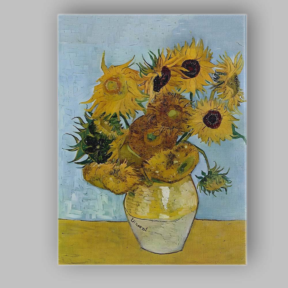 Expressive Sunflower Bouquet Floral Still Life Painting Canvas Wall Art Print Decor Picture Ready to Hang